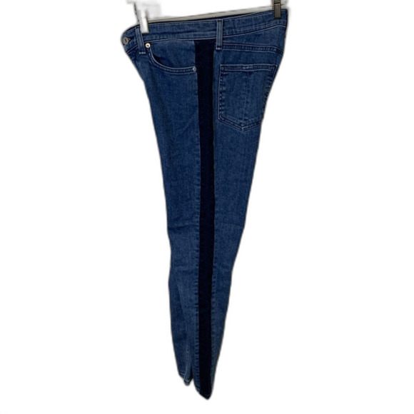Rag & Bone Mazie Blue High Rise Medium Wash Dark Side Stripe Jeggings Sz 27 - Picture 3 of 13